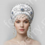 Кокошник Отрада, белый с серебром- фото 1