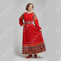 Платье Полюшко, габардин, красное