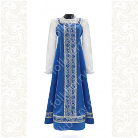 Сарафан с блузой Красна Девица в голубом цвете, габардин- фото 1