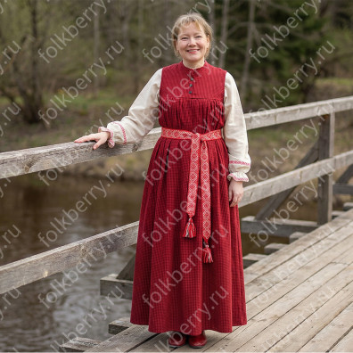 Русь сарафанная. Вологда, хлопок, красный - фото 1